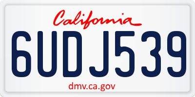 CA license plate 6UDJ539