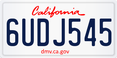 CA license plate 6UDJ545