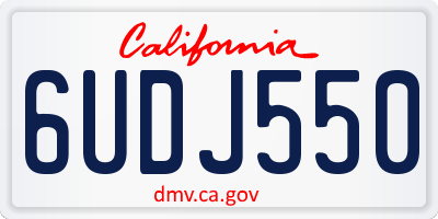CA license plate 6UDJ550