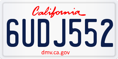 CA license plate 6UDJ552