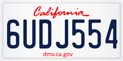 CA license plate 6UDJ554