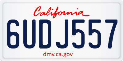 CA license plate 6UDJ557