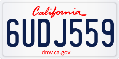 CA license plate 6UDJ559