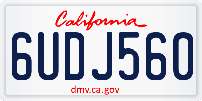 CA license plate 6UDJ560