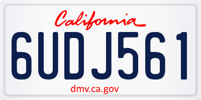 CA license plate 6UDJ561