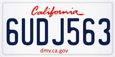 CA license plate 6UDJ563