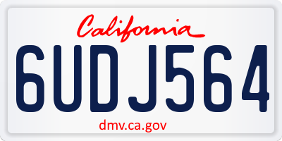 CA license plate 6UDJ564