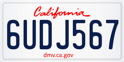 CA license plate 6UDJ567