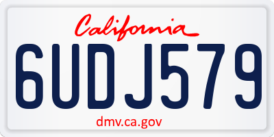 CA license plate 6UDJ579