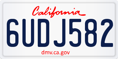 CA license plate 6UDJ582