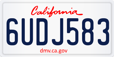 CA license plate 6UDJ583