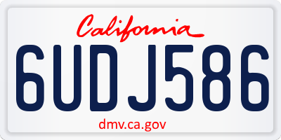 CA license plate 6UDJ586