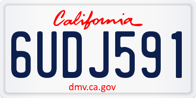 CA license plate 6UDJ591
