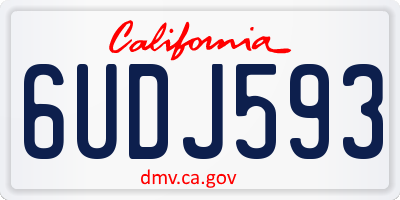 CA license plate 6UDJ593