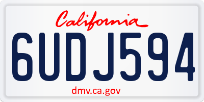 CA license plate 6UDJ594