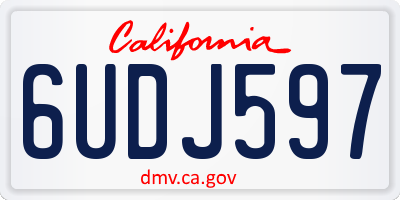 CA license plate 6UDJ597
