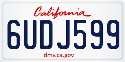 CA license plate 6UDJ599