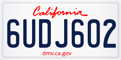 CA license plate 6UDJ602