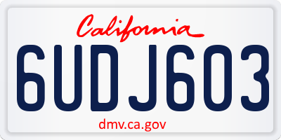 CA license plate 6UDJ603