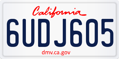 CA license plate 6UDJ605