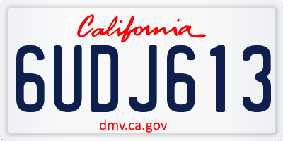 CA license plate 6UDJ613