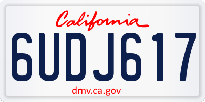 CA license plate 6UDJ617