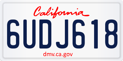 CA license plate 6UDJ618