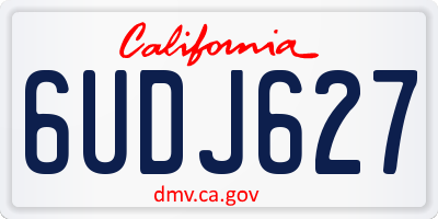 CA license plate 6UDJ627