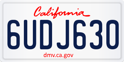 CA license plate 6UDJ630