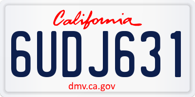 CA license plate 6UDJ631