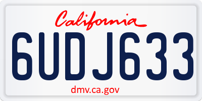 CA license plate 6UDJ633