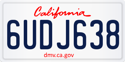 CA license plate 6UDJ638