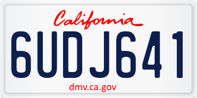 CA license plate 6UDJ641