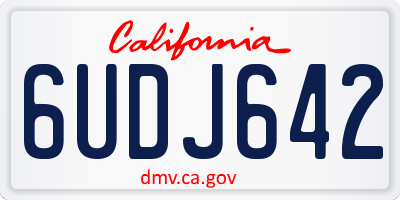 CA license plate 6UDJ642