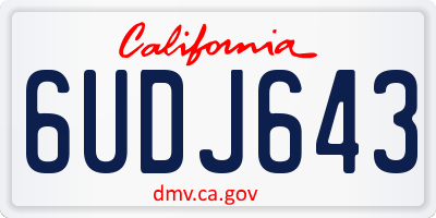 CA license plate 6UDJ643