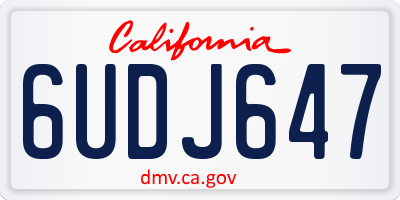 CA license plate 6UDJ647