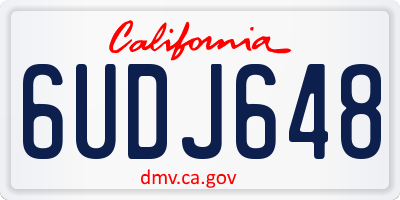 CA license plate 6UDJ648
