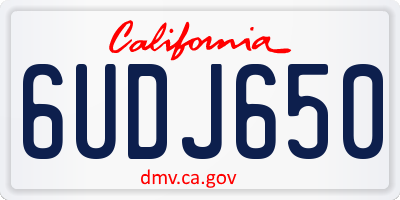 CA license plate 6UDJ650