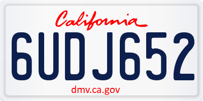 CA license plate 6UDJ652