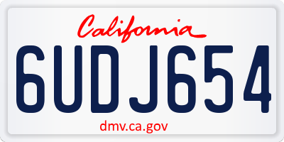 CA license plate 6UDJ654
