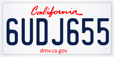CA license plate 6UDJ655