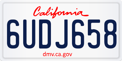 CA license plate 6UDJ658