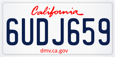 CA license plate 6UDJ659