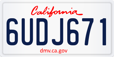 CA license plate 6UDJ671