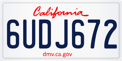 CA license plate 6UDJ672
