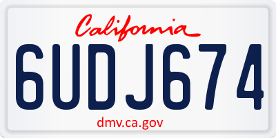 CA license plate 6UDJ674