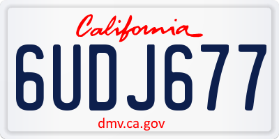CA license plate 6UDJ677