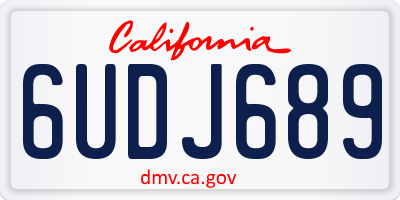 CA license plate 6UDJ689