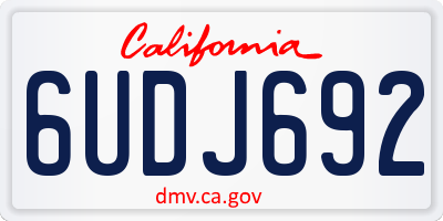 CA license plate 6UDJ692