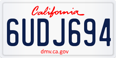 CA license plate 6UDJ694